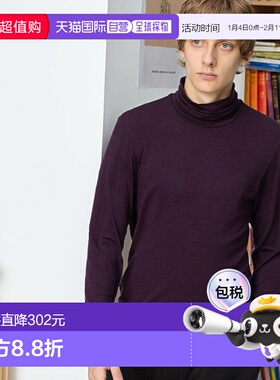 日本直邮Uniqlo Uniqlo 极暖Heattech羊绒混纺高领9分袖T恤 48144