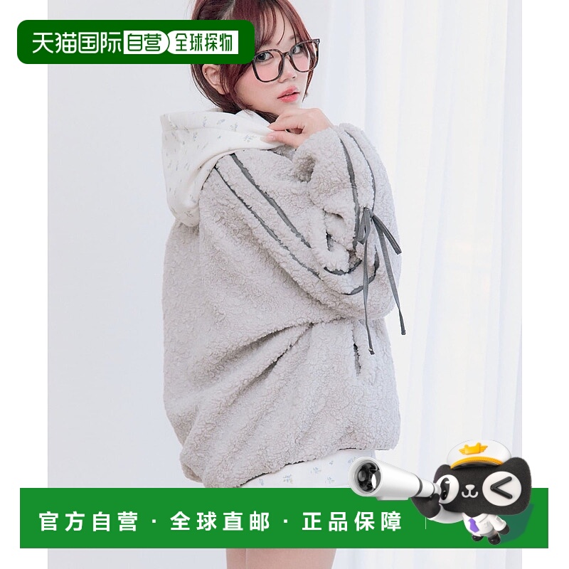 1h可退 日本直邮OLIVE des OLIVE 女装 合皮拼接 仿毛绒外套 宽松