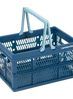 【日本直邮】鹿牌便携收纳篮可折叠收纳M靛蓝色UL-1010