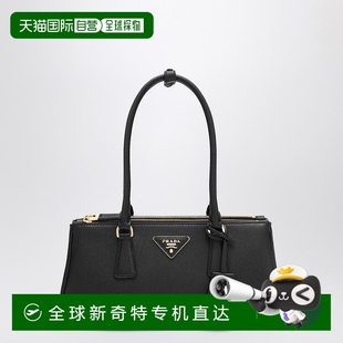 香港直邮潮奢 普拉达 1h可退 Prada 黑色中号皮革 女士 GALLERIA