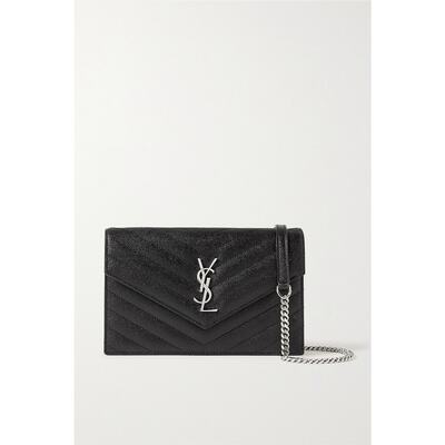 潮奢 Saint Laurent 女士Cassandre 马特拉塞凸纹纹理皮革单肩包