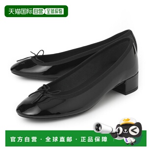 日本直邮Repetto 女士黑色芭蕾平底鞋 V080Vlux 410 Noir Camille