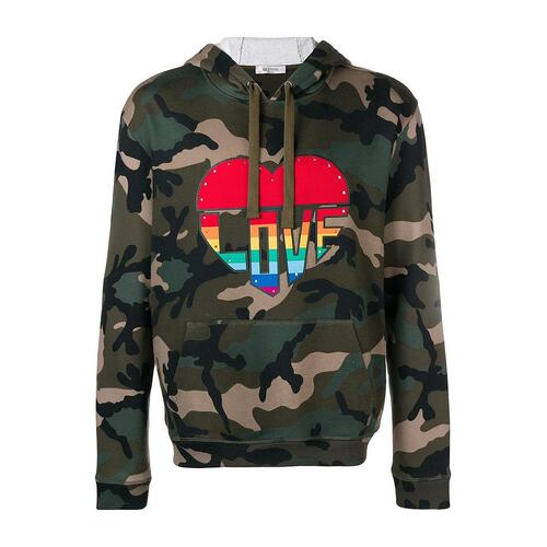 Valentino Love迷彩全棉连帽衫 QV3MF11L3LY