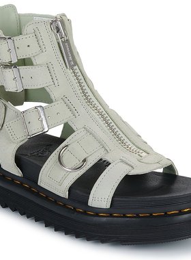 Dr. Martens 女士 Olson Smoked Mint Tumbled Nubuck 凉鞋 米色