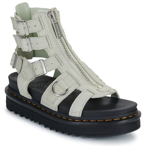 Dr. Martens 女士 Olson Smoked Mint Tumbled Nubuck 凉鞋 米色
