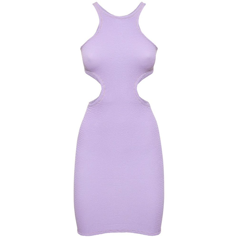 潮奢 reina olga 女士 Ele镂空褶皱弹力迷你连衣裙