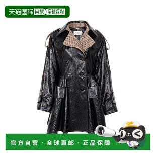 1h可退 香港直邮Chloe 蔻依 女士 Riding 涂层亚麻大衣 black黑色