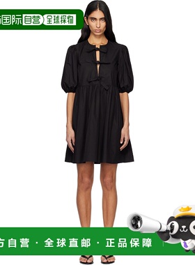 1h可退 香港直邮GANNI 甘尼 女士 黑色 Cotton Poplin Tie String