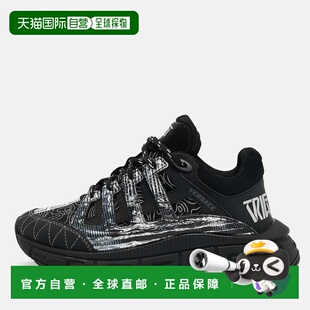 自营Versace Black Leather And Canvas Trigreca Sneakers - bla