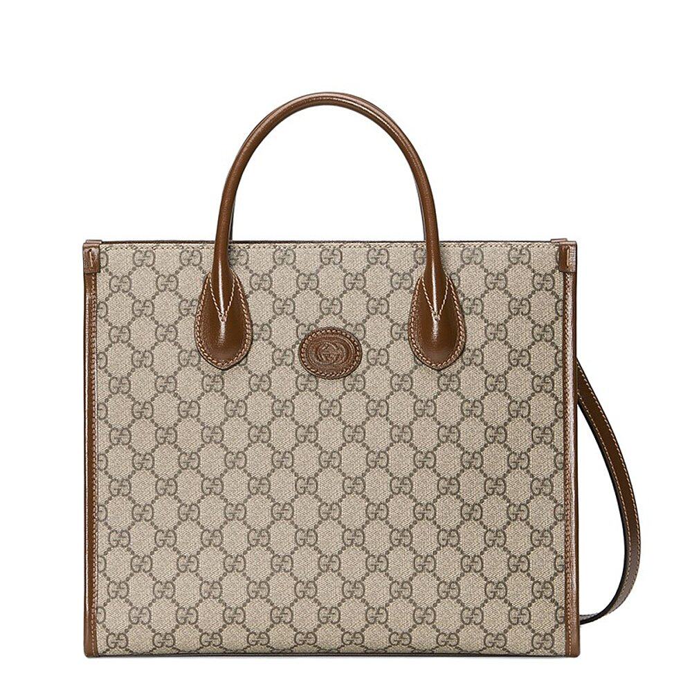 gucci/古驰 经典款 男女同款gg supreme帆布棕