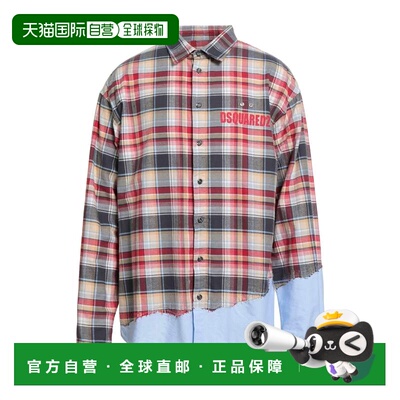 香港直邮Dsquared2 二次方 男士 格纹衬衫 red红色 舒适时尚