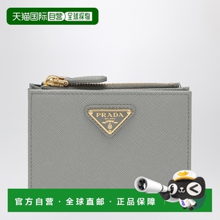 香港直邮潮奢 灰色小牛皮钱包 Prada 女士 1ML050Q 普拉达 1h可退