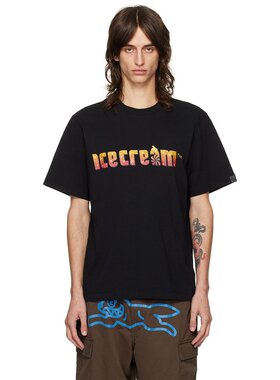 潮奢 ICECREAM 男士 黑色 Soft Serve Sparkle T 恤 IC24349