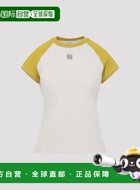 1h可退 香港直邮潮奢 LOEWE 罗意威 女士 黄色小号合身棉质T恤 S5