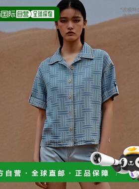 香港直邮KENZO 女士衬衫 FF52DC2496J4DB SS2025 蓝色 短袖衬衫