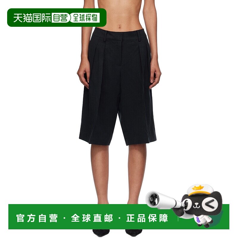 香港直邮潮奢 The Frankie Shop 女士 黑色 Bilbao Pleated Linen