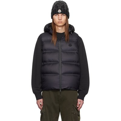 Moncler 盟可睐 男士 黑色 Lausen 羽绒马甲 J20911A00131597Y2