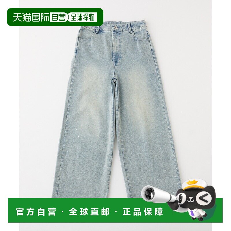 NICE CLAUP 女装 高腰松紧带水晶装饰弹力牛仔裤 0161020050图片