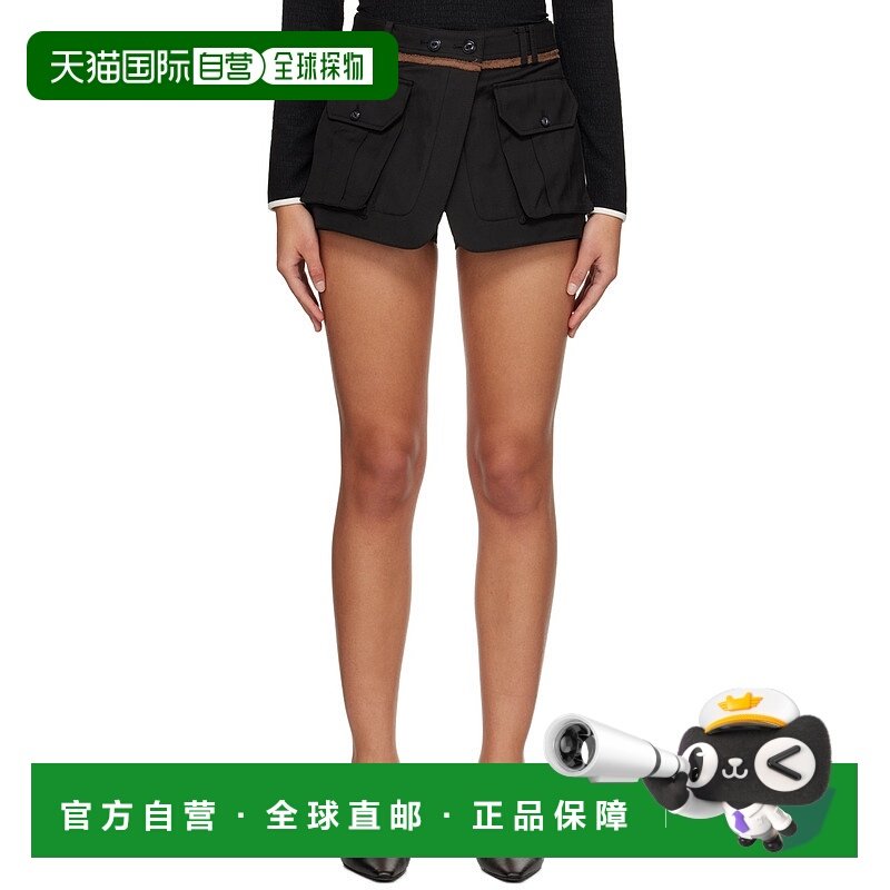 香港直邮潮奢 Kijun 女士 黑色 Joel Wrap 短裤 24PSW301B