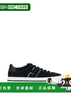 1h可退 香港直邮Hogan 男士 H691 黑色绒面革运动鞋 HXM6910FU10U