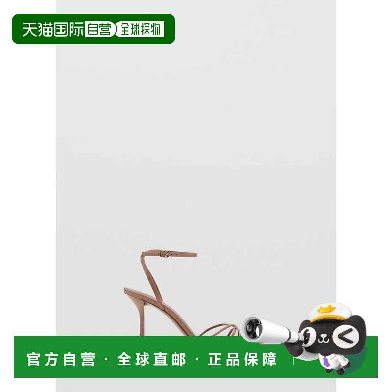 自营欧洲直邮MANGO 女士裸色聚氨酯交叉绑带高跟凉鞋高跟鞋细高跟图片