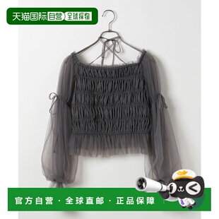 1h可退 日本直邮Heather 女士甜美设计褶皱纱布上衣 327109泡泡袖