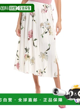 自营Vince Wilted Peony Pleated Side Tie Skirt - white 美国奥