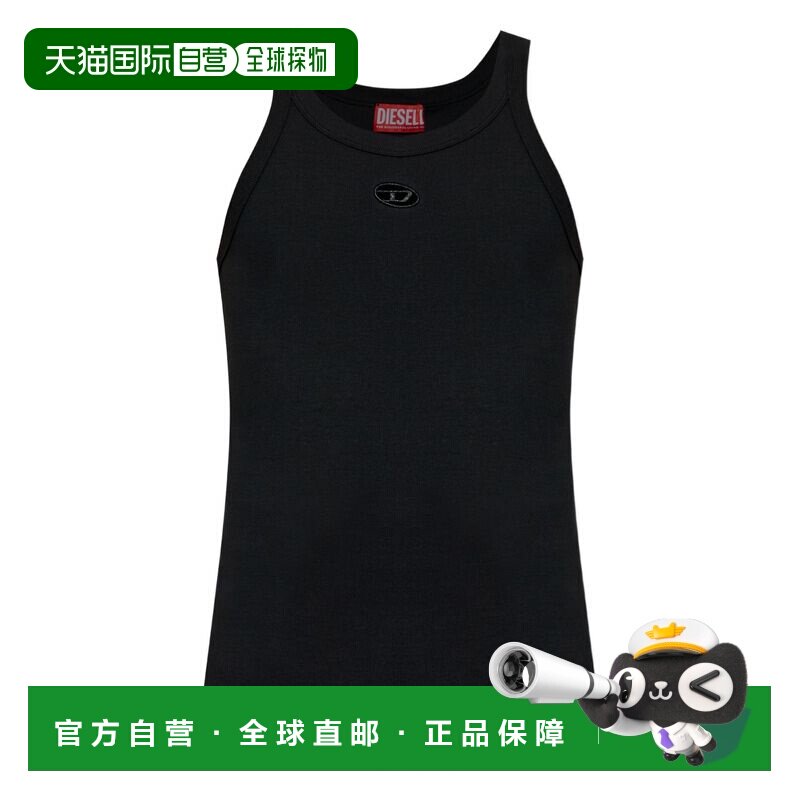 1h可退 香港直邮DIESEL 男士背心 A200430EJAI9XX CO 黑色 圆领背图片