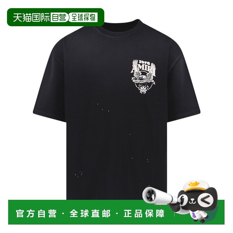 1h可退 香港直邮AMIRI 男士T恤 AMTOJR1024001 SS2026 黑色 短袖T