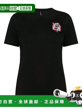 香港直邮Versace 狼贴花缝饰短袖T恤 BD90504BJ20646范思哲下摆