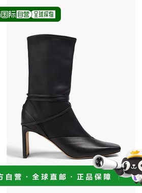 香港直邮Simkhai 女士 Tanner sock 拉伸纹皮革靴子 522S035BLACK