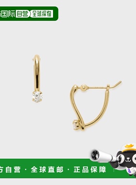 1h可退 日本直邮NOJESS 女士金色立方氧化锆耳钉 30244112067耳环
