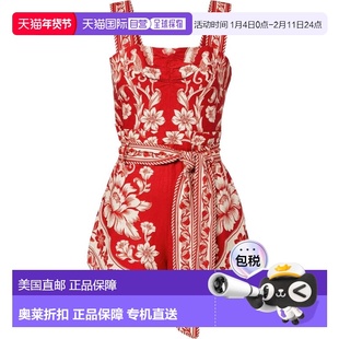 自营FARM Rio Women's Guanacaste Belted Romper, Red - red 美