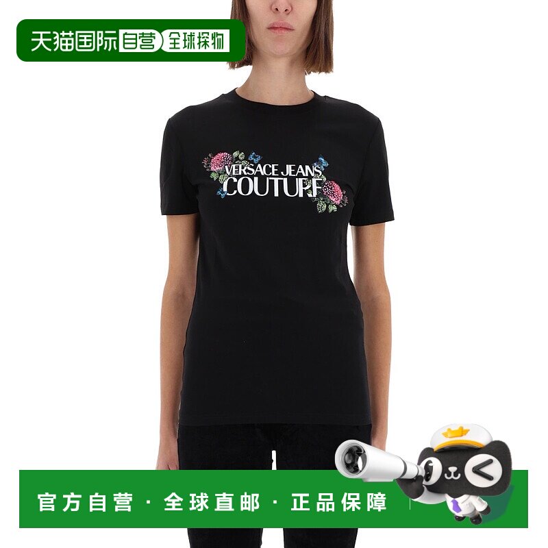 1h可退 香港直邮versace 范思哲 女士 带LogoT恤 79HAHB00CJB0189