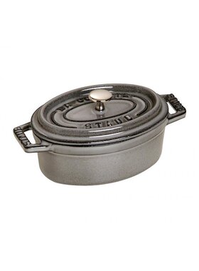 日本直邮staub鹅蛋形灰色两手铸造波洛锅11cm 40500-116