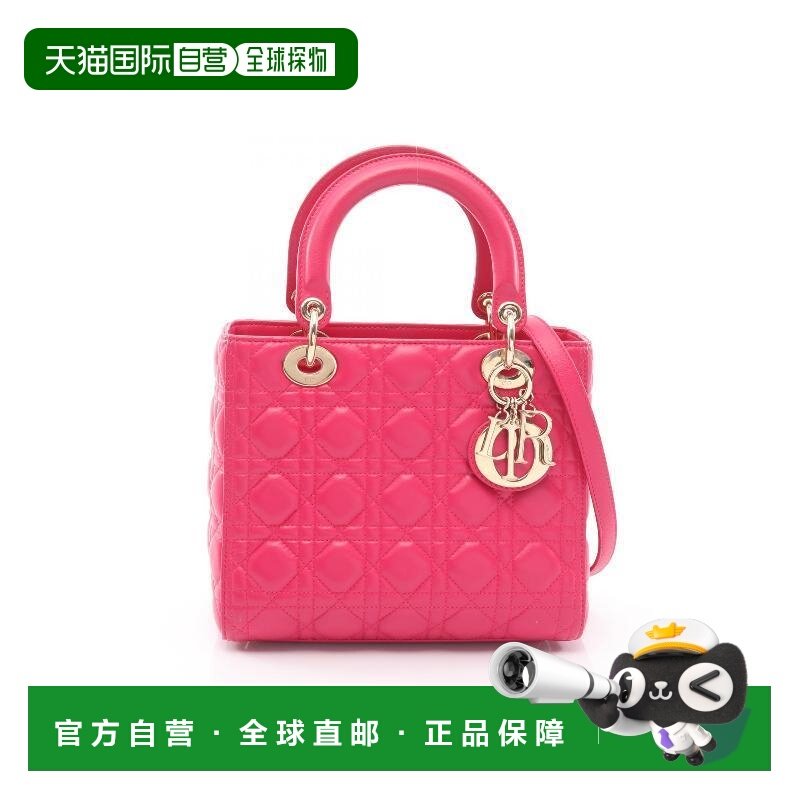 日本直邮中古Dior迪奥女包A级95新Lady Dior戴妃包羊皮手提包粉色,箱包皮具/热销女包/男包,通用款女包,淘宝优惠券,粉丝福利购,淘宝优惠卷