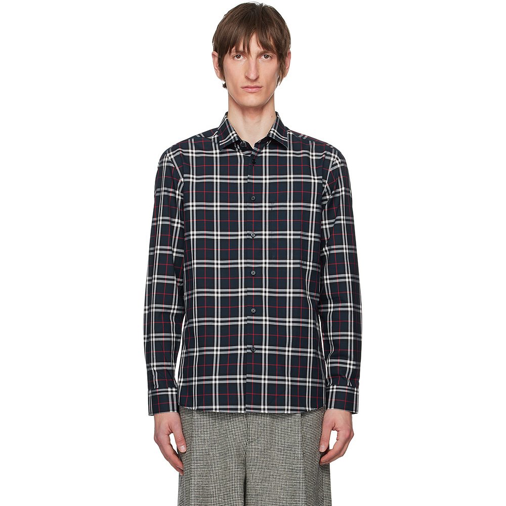 Burberry 巴宝莉 男士 海军蓝 Simson 衬衫 8073220