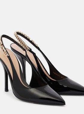 潮奢 Gucci 古驰 女士 Signoria 漆皮露跟浅口鞋