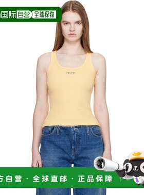 1h可退 香港直邮Casablanca 女士 黄色 Corrosion Ribbed 背心 WS