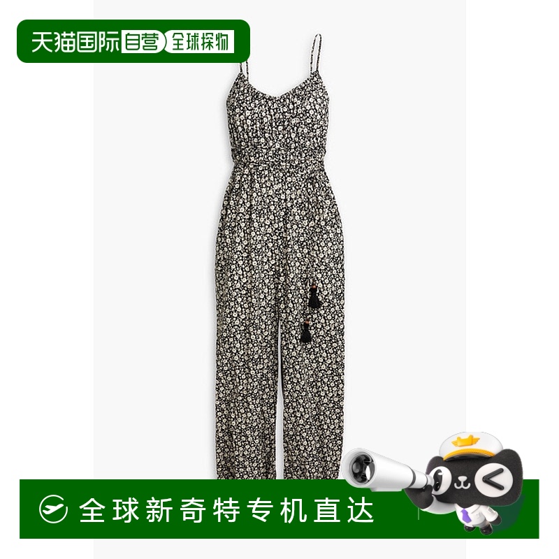 1h可退 香港直邮Tory Burch 托里 伯奇 女士 印花棉真丝薄绸连衣