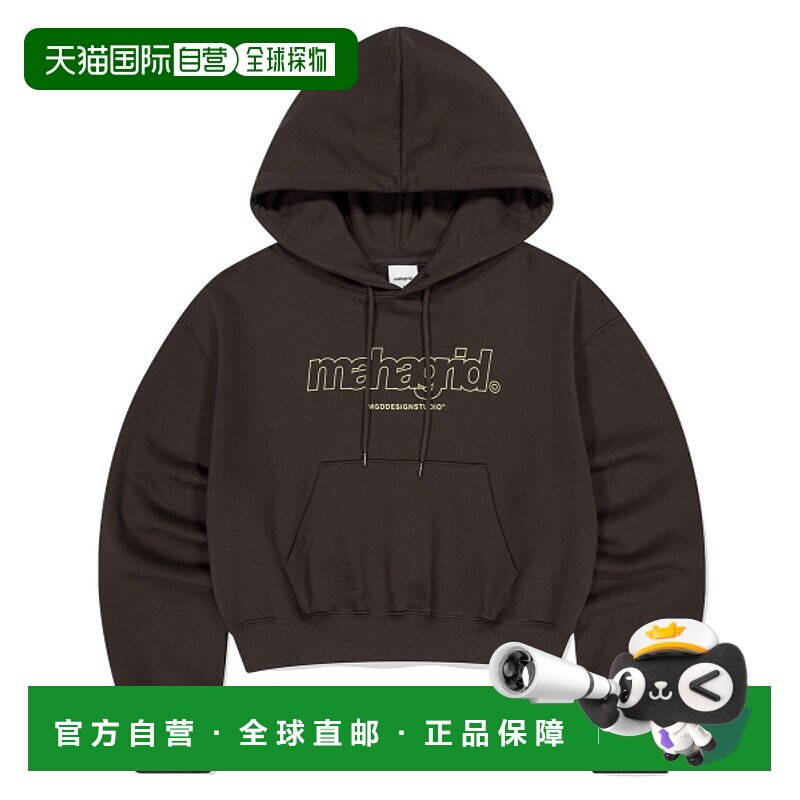 韩国直邮MAHAGRID 女士连帽衫MG2EFFM433ABR THIRD LOGO CROP HOOD