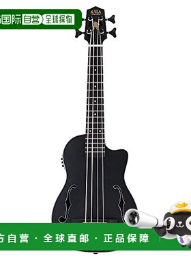 【日本直邮】卡拉 尤克里里 桃花心木琴 圆形 黑UBASS-JYMN-BK-FS