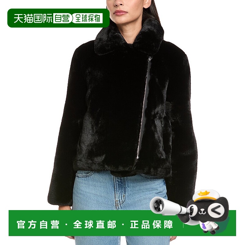 自营Apparis Dahlia Biker Jacket - black 美国奥莱直发外套皮草