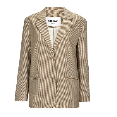 Only 女士 ONLMOLLY L/S OVS CHECK BLAZER TLR 外套 米色