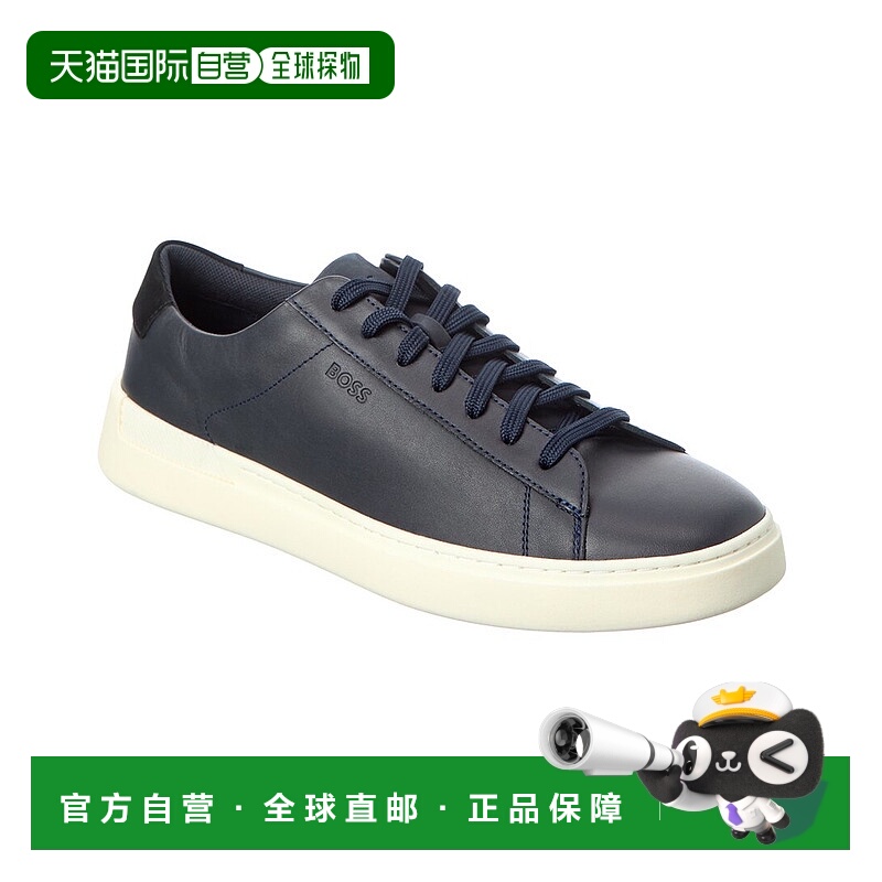 自营Hugo Boss Clint皮革运动鞋-蓝色 美国奥莱直发男鞋