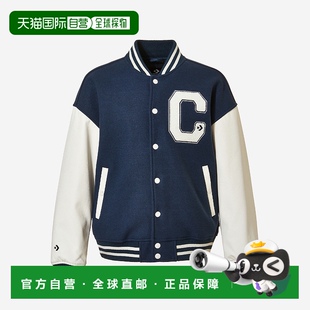 海 男款 韩国直邮Converse 复古C字母图案拼接撞色单排扣棒球棉服