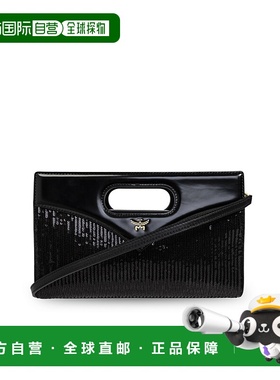 香港直邮MCM 女士手提包 MWRFSAK010BK SS2025 黑色 Sequin Handb
