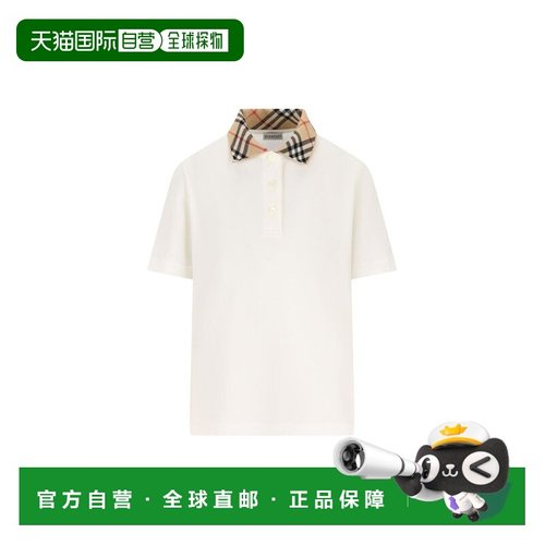 香港直邮Burberry 巴宝莉 女士 格紋領 EKD 刺繡 Polo 衫 8118958
