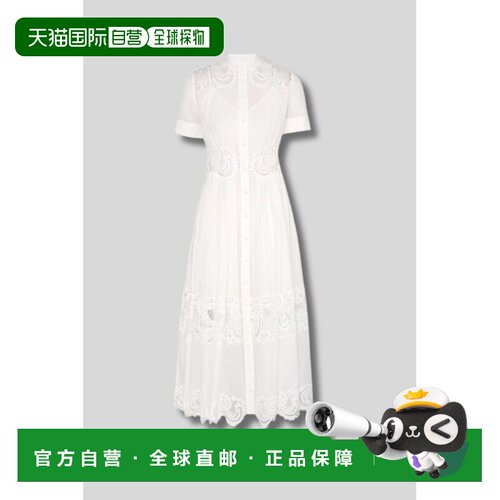 1h可退 香港直邮ZIMMERMANN 女士 凸纹花边蕾丝边棉质中长衬衫式