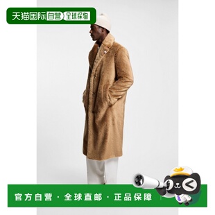 自营欧洲直邮Hugo Boss x Steiff男士米色马海毛大翻领大衣